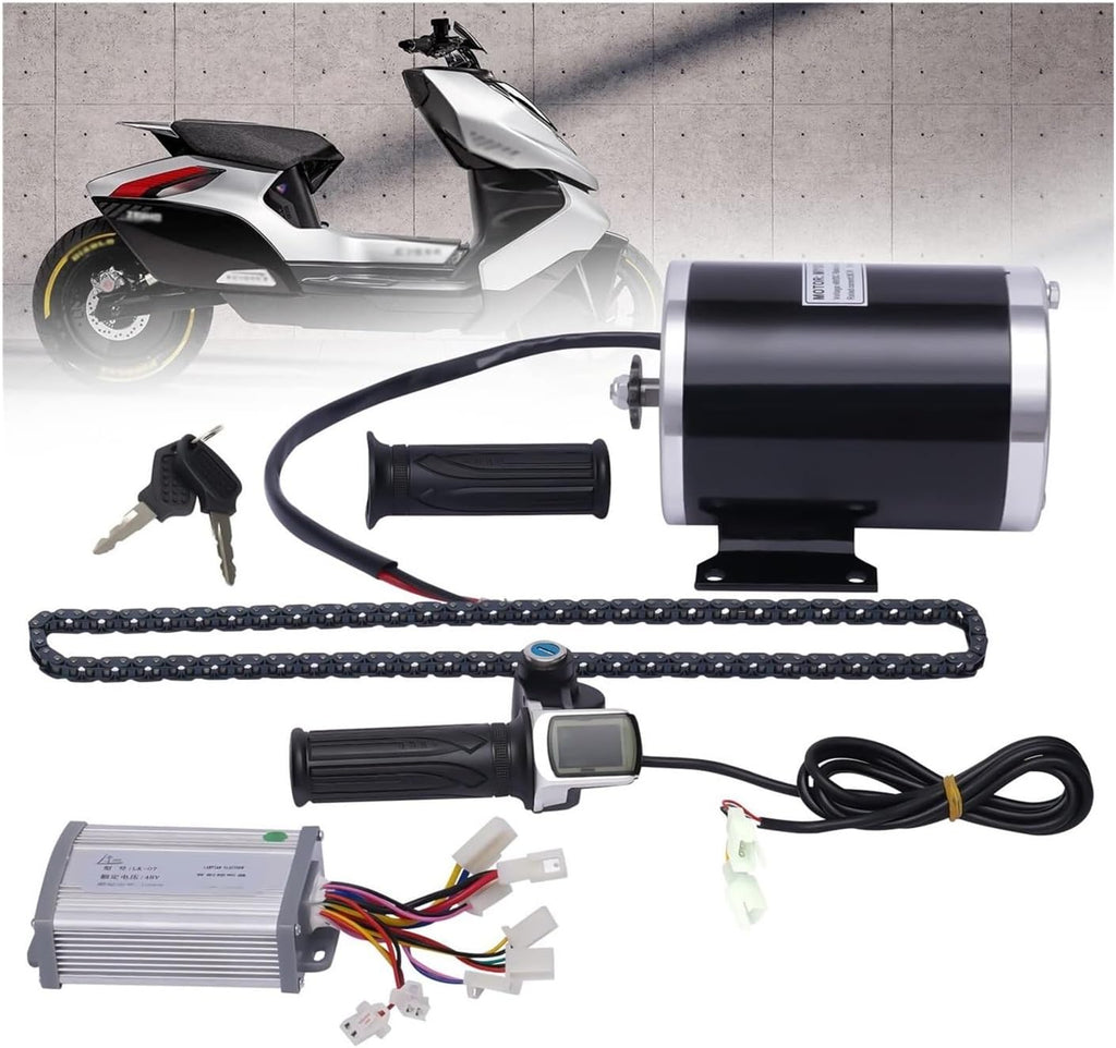 Brush Electric Bicycle Conversion Kit 48V 1000W, E-Bike Cycling Motor with Controller 3 Speed Gears for ATV Small Karts Beach Bikes Small Electric Motorcycles Bicycle