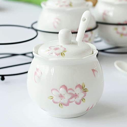 Ceramic Tableware Milk pots Ceramic Cream and Sugar Pot Creamer Jug Sugar Jar Coffee Serving Set Cream Pitcher-Pink-Milk Jug & Sugar Bowl Jars (Color : Bianco, Size : Milk Jug)