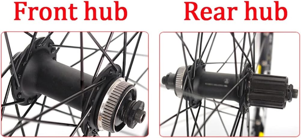 Mountain Bike Wheelset 26" 27.5" 29" Bicycle Rim MTB Centerlock Disc Brake Wheels Quick Release 32 Holes Cassette Hub for 7/8/9/10 Speed 1920g (Color : Black, Size : 27.5'')