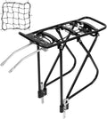 Bike Cargo Rack, Rear Bicycle Rack with Luggage Clip & Cargo Net, Height Adjustable, Fit 24-28”and 700C, 66lbs Capacity Easy to Install
