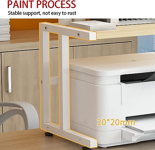 Printer Stand Printer Stand with Wheels, Under Desk Printer Stand, 2 Tier Printer Shelf Printer Copier Stand for Home Office Microwave Rack Shelf