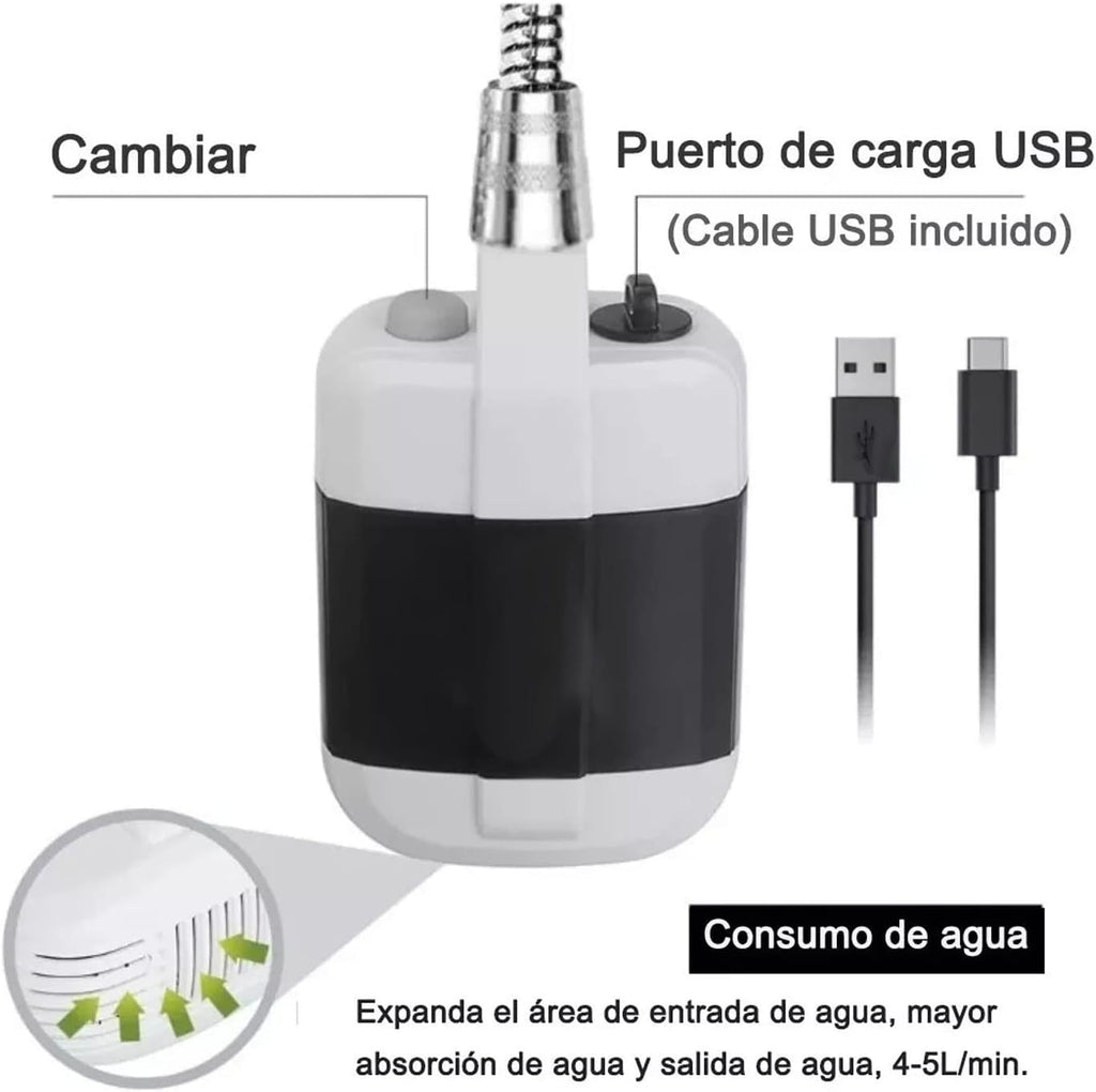 Portable Shower, Outdoor Electric Shower Battery Powered Pump Shower Head Nozzle for Camping, Hiking, Traveling, Washing