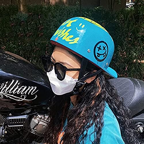 Baseball Motorcycle Helmet Half Cap for Bike Cruiser Chopper Moped Scooter- DOT Approved