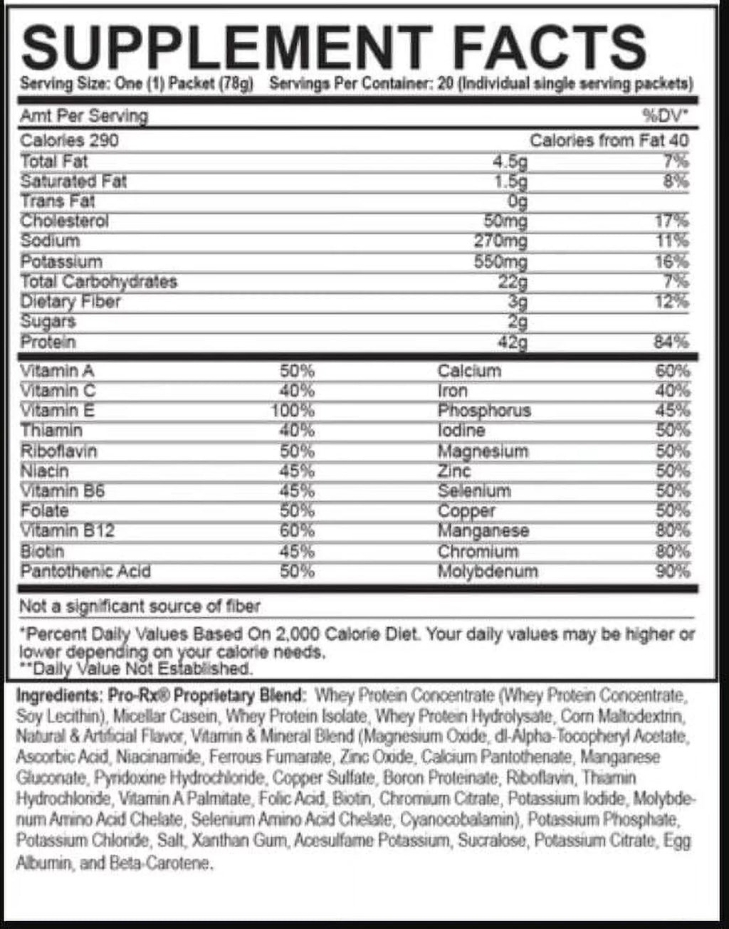 EAS Original Myoplex Maximum Muscle Builder | Meal Replacement Protein Drink Mix | Quality Protein Blend | 42g Protein | 20 Individual Packets (Vanilla Ice Cream)