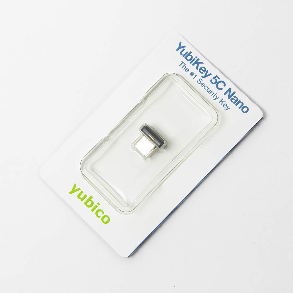 Yubico - YubiKey 5C Nano - Two Factor Authentication USB Security Key, Fits USB-C Ports - Protect Your Online Accounts with More Than a Password, FIDO Certified USB Password Key, Extra Compact Size Pack of 2