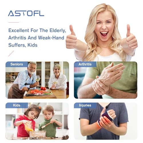Astofli 5 Pack Bottle Opener Jar Opener For Weak Hands, Arthritic Hands, Seniors With 2 Pcs Silicone Rubber Jar Opener Gripper Pad, Easy Twist Jar Opener Tool Beer Bottle Cap Opener And Wine Key Set