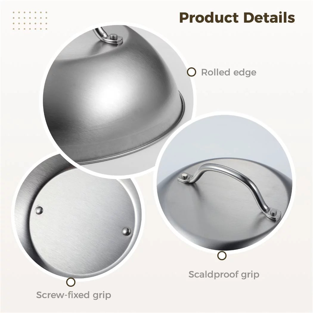 Basting Cover, 2PCS Stainless Steel Cheese Melting Domes, Round Basting Cover with Scald-Proof Handle for Griddle Grill, Steaming Cover for Cooking Hamburgers Steaks Bacon