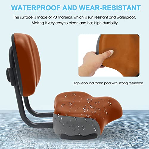 H&ZT Oversized Bike Saddle with Backrest, Universal Replacement Bicycle Saddle Comfortable Wider Compatible with Tricycle, Exercise and Road Bikes