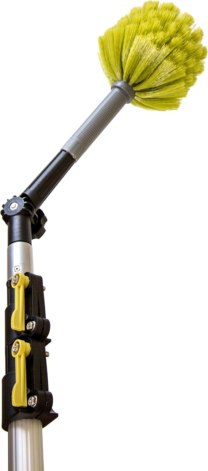DocaPole 7-30 Foot (36 Ft Reach) Telescoping Extension Pole with Cobweb Duster for High Ceilings and Corners