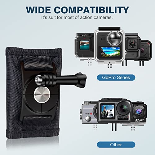 ParaPace Shoulder Strap Mount for GoPro Hero 7 6 5 4 3+,Pack Mount Adjustable Shoulder Strap Holder with 360 Degree Rotary Hook for Action Cameras, Xiaomi, SJCAM