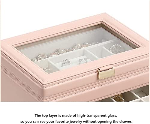 Jewelry Box Jewelry Boxes Jewelry Case PU Leather Jewelry Box Jewelry Storage Box Earring Ear Stud Ring Necklace Organizer Case Jewelry Box Organizer Jewelry Organizer (