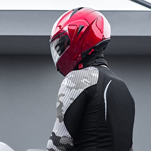 ILM Motorcycle Helmets Modular Dual Visor Flip-up Full Face Street Bike Racing Helmet DOT 5 Colors Model 808