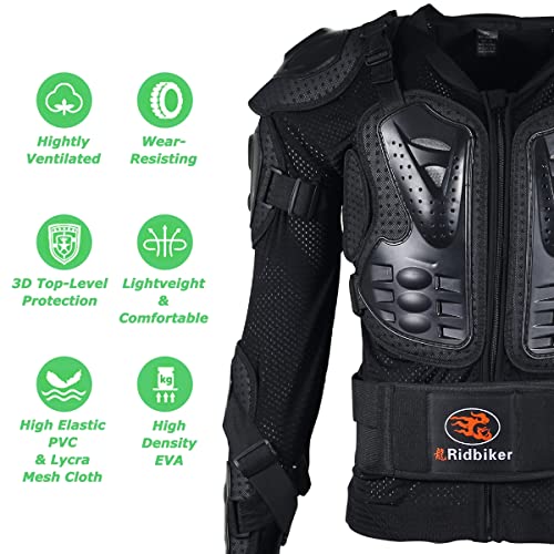 RIDBIKER Motorcycle Jacket Full Body Armor, Chest Protection Dirt Bike Gear for Men Motorcycle Gear Motorcycle Armor Motocross MTB Racing Off-Road