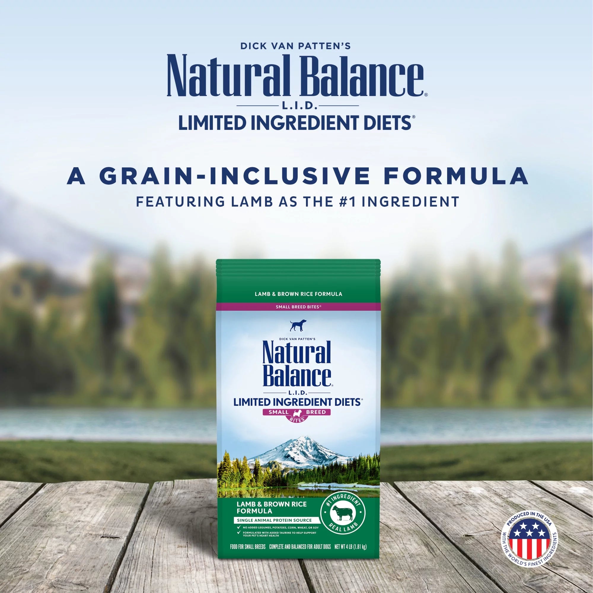 Natural Balance L.I.D. Limited Ingredient Diets Dry Dog Food, 4 Pounds, Lamb & Brown Rice Small Breed Formula
