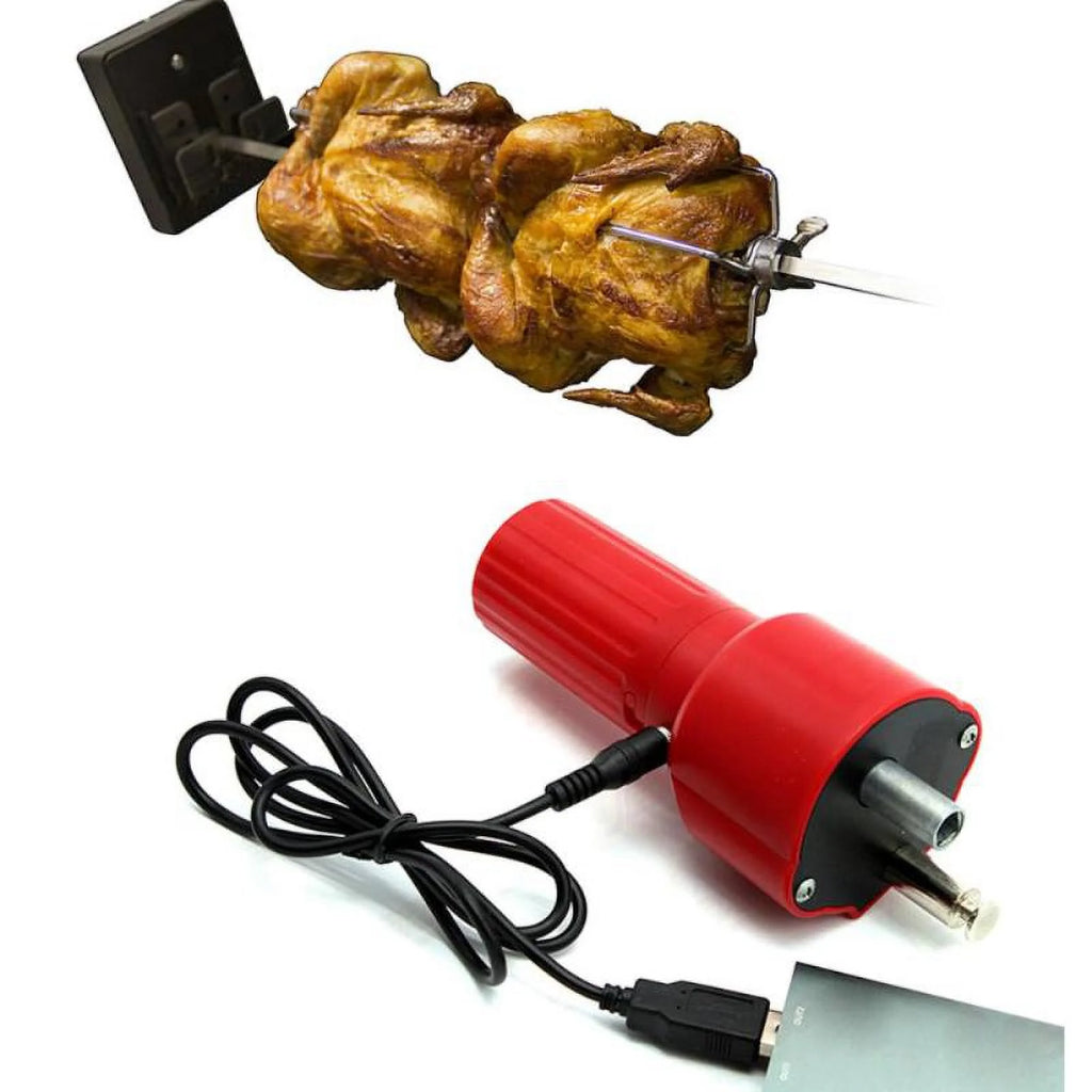 Barbecue Rotisserie Rotator Motor Electric USB Motor Grill BBQ Holder Bracket Accessory with USB Boost, 5V DC