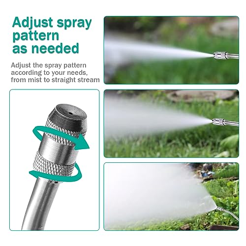 All Metal Replacement Sprayer Wand,1/4" & 3/8" Brass Barb Sprayer Wand Replacement, Stainless Steel Sprayer Wand with Shut off Valve & 2 Hose Clamps