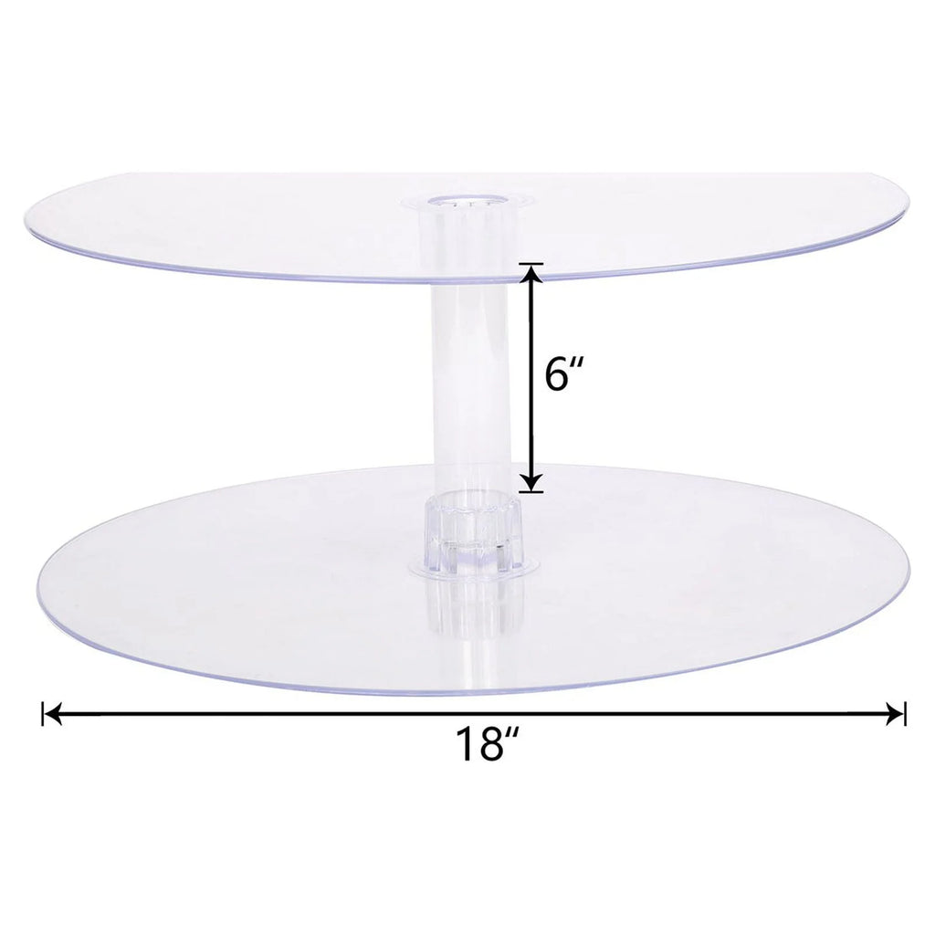 Efavormart 2 Tier 18 inch Acrylic Crystal Glass Clear Cupcake Dessert Decorating Stand For Birthday Xmas Party Wedding