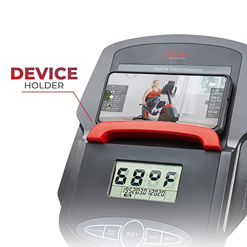 Sunny Health & Fitness Magnetic Recumbent Bike with Optional Exclusive SunnyFit® App Enhanced Bluetooth Connectivity