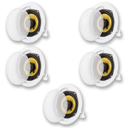 Acoustic Audio HD-5 in Ceiling Speakers Home Theater Surround Sound 5 Speaker Set