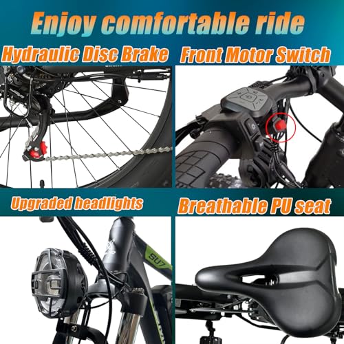 iRonthunder Electric Bike for Adults, Nexusrider Su7 2000W Dual Motor Electric Bicycle, 7 Speed 35MPH MTB, 48V 22.4AH 26 in Fat Tire Ebike with Full Suspension, 90 Miles Single & Dual Switching,MTB