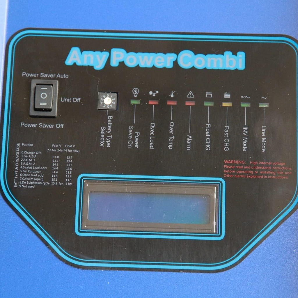 3000W Peak 9000W Pure Sine Wave Power Inverter, Low Frequency Inverter DC 48V to AC 120V with Battery AC Charger Power Inverters
