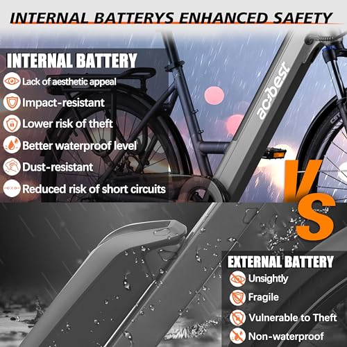 ACTBEST Core Electric Bike for Adults - 468Wh Removable Battery, 26 inch Step Thru Electric Bicycle, Peak 500W Brushless Motor Cityrun Ebike, with 7 Speed, Up to 50 Miles, E-Bikes