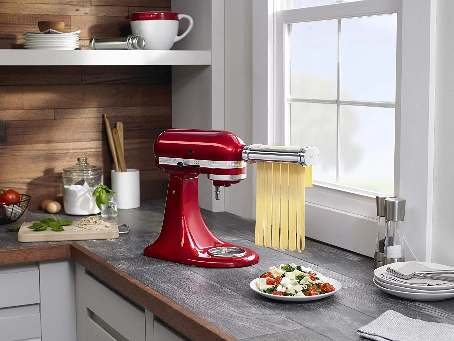 Excellent KitchenAid KSMPEXTA Gourmet Pasta Press Attachment with 6 Interchangeable Pasta Plates  White
