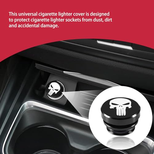 dawfall 2 PCS Car Metal Cigarette Lighter Cover, ID 0.8" OD 0.98" Personalized Middle Finger Cigarette Socket Decoration, Dustproof Sealing Cover with Rubber Ring, Universal for Car Motorcycles