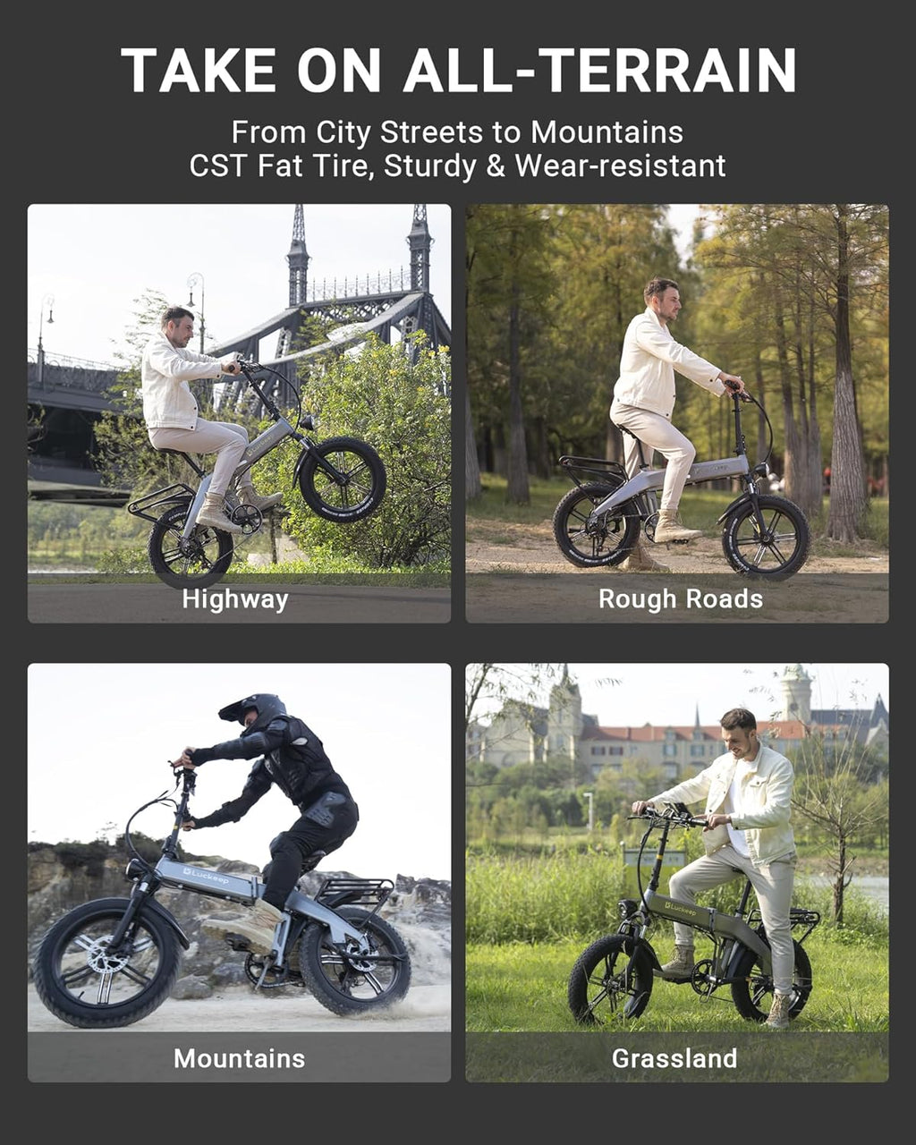 Folding Electric Bike for Adults 1200W Peak BaFang Motor 30MPH 60Miles Range 48V 15AH (720WH) Removable Battery 20" Fat Tire E-Bikes for Adults UL 2849 Certified Ebike