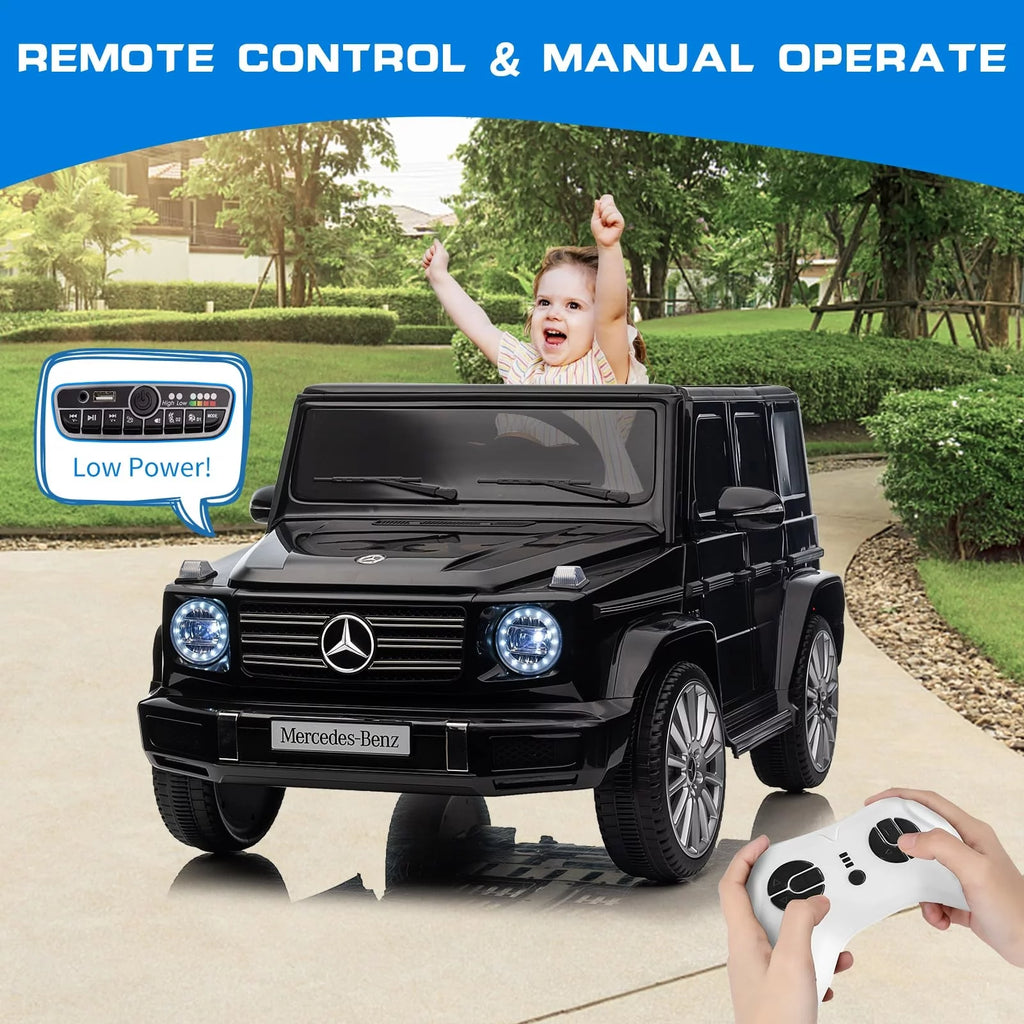 24V Battery Powered Ride On Cars with Remote Control, Licensed Mercedes Benz G500 Electric Car for Kids Boys Girls Gifts, Ride on Trucks Toys with Bluetooth, Music, Led Lights