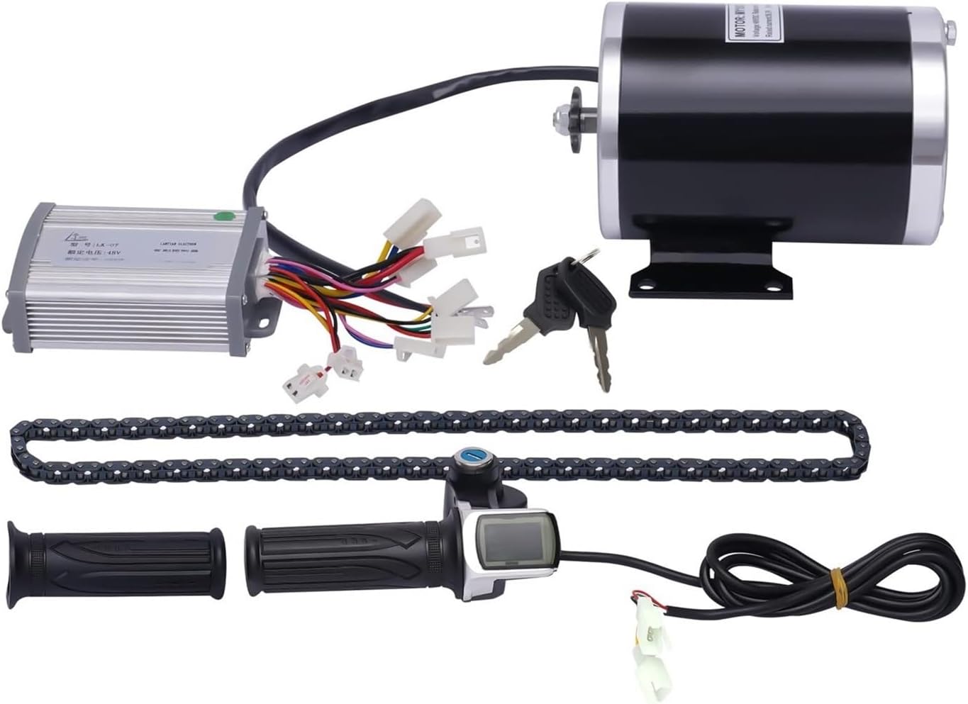Brush Electric Bicycle Conversion Kit 48V 1000W, E-Bike Cycling Motor with Controller 3 Speed Gears for ATV Small Karts Beach Bikes Small Electric Motorcycles Bicycle