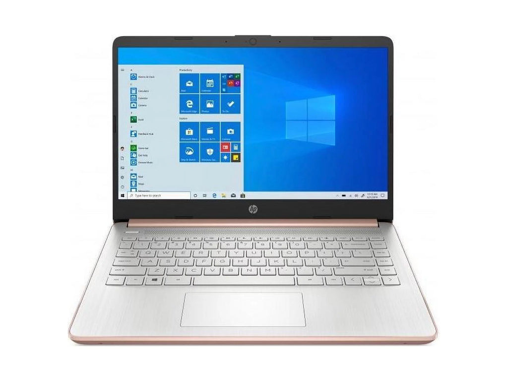 HP 14-dq0000 14" Notebook - HD - 1366 x 768 - Intel Celeron N4020 Dual-core (2 Core) 1.10 GHz - 4 GB RAM - 64 GB Flash Memory - Pale Rose Gold, Natural Silver 14-dq0030nr