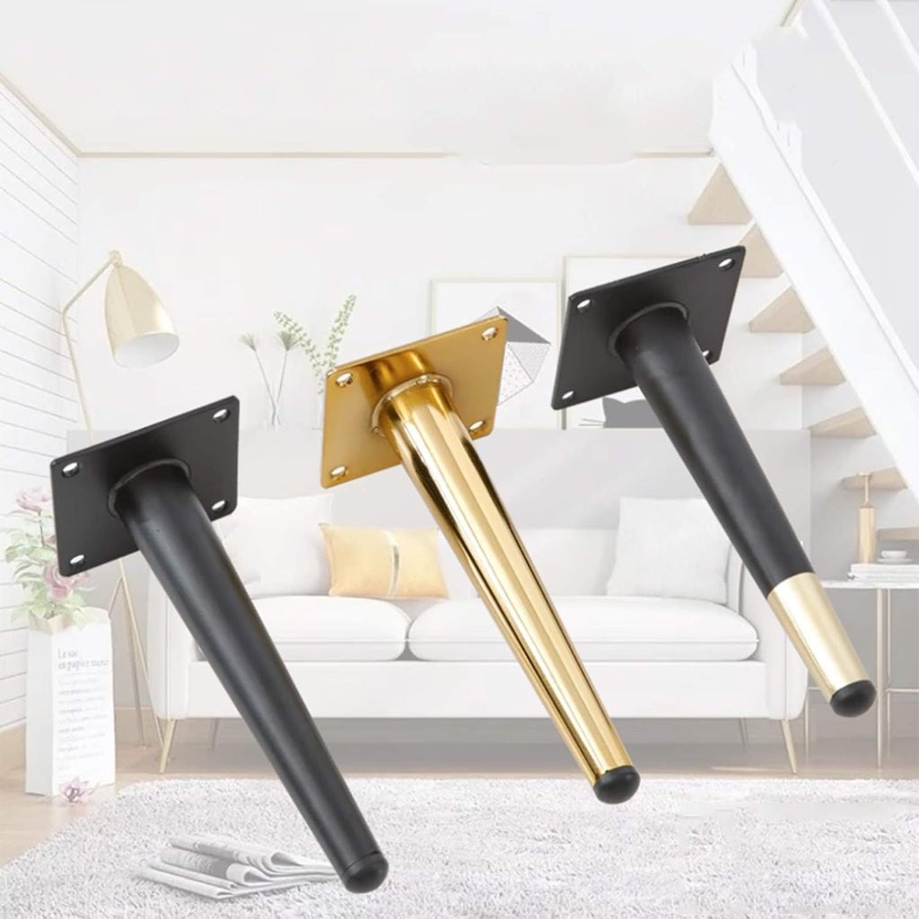 Sofa Legs Round Solid Metal Furniture Legs Sofa Replacement Legs Perfect for Mid-Century Modern/Great IKEA Hack for Sofa, Couch, Bed, Coffee Table,Titanium Gold,20cm