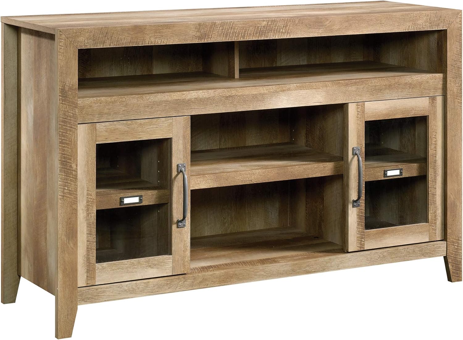 Sauder Dakota Pass Entertainment/Fireplace Credenza, For TV's up to 60", Craftsman Oak finish