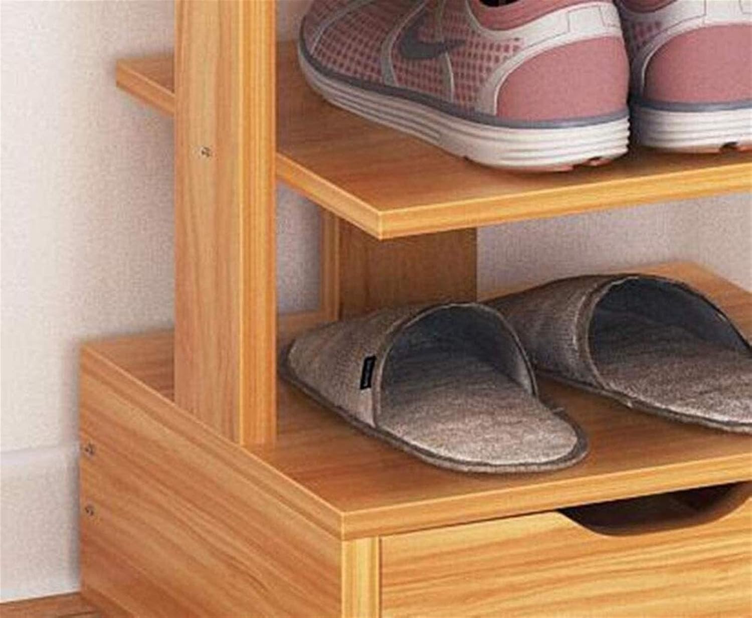 Home Shoe Cabinet Shoe Rack Tall Shoe Rack Narrow Adjustable Shelf Organiser Holder Balcony Corner Door Strong and Durable Stand Multi-Function Rack with Drawer Space Saving Shoe R