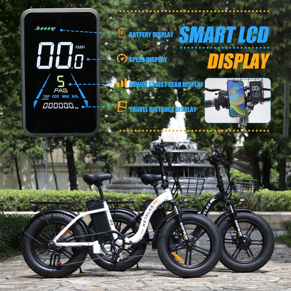 Electric Bike for Adults 2000W Folding Electric Bike Ebike with 48V 23AH Removable Battery 20''x 4.0 Fat Tire Electric Bicycle Long Range E Bike with Color Display Hydraulic Brake 7 Speed Gears