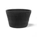 19" Whiskey Barrel Polyresin Indoor and Outdoor Planter with Textured Wood Finish - Durable, Weatherproof, Lightweight, Large Plant Pot for Patio, Garden, Deck, Entryway
