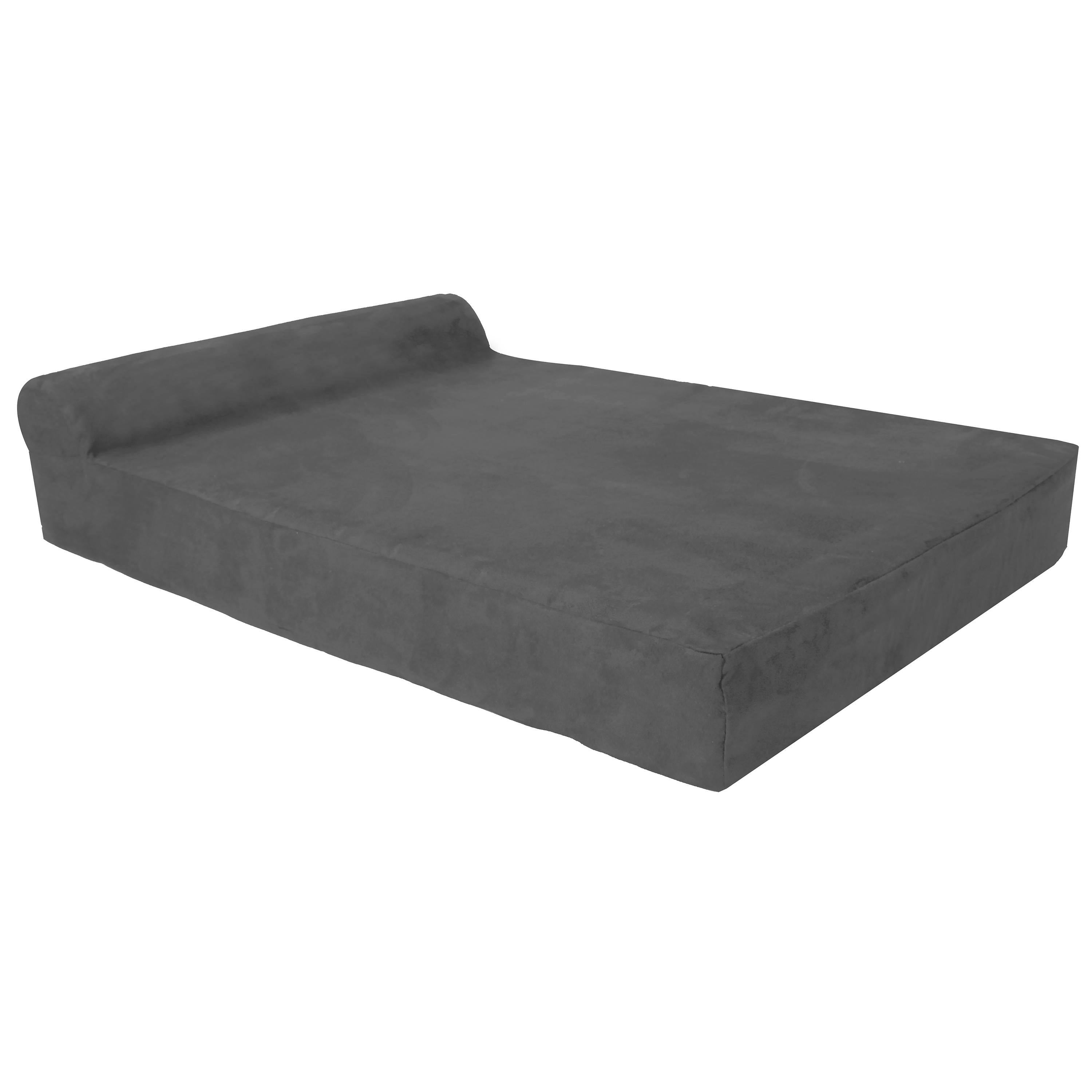 Big Barker Barker Junior 4x22 Orthopedic Dog Bed - Headrest Edition - Charcoal Gray - Medium - 33x22 x 21x22 x 4x22