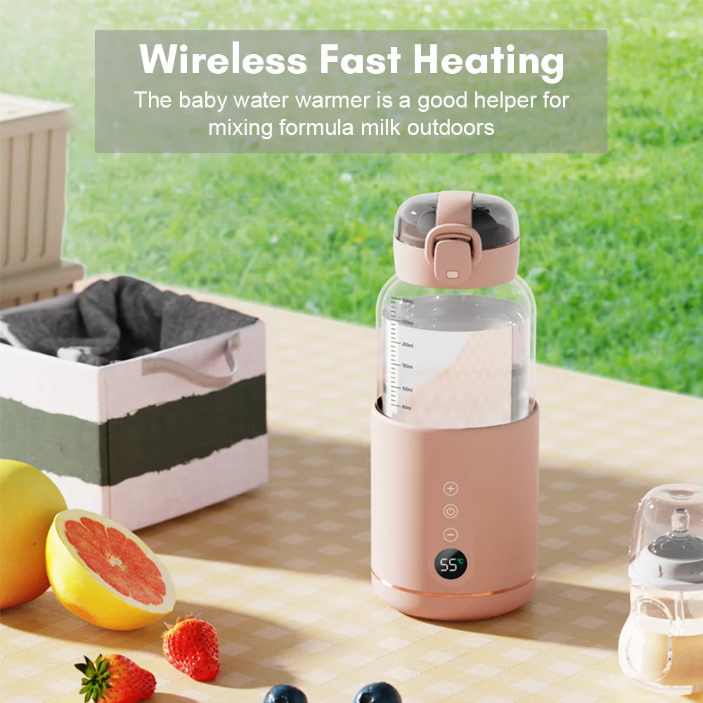 Dcenta Electric Kettle - Portable Water Warmer for Baby, 300ml Capacity, Precise Temperature Control, Built-in Battery, Ideal for Car Travel