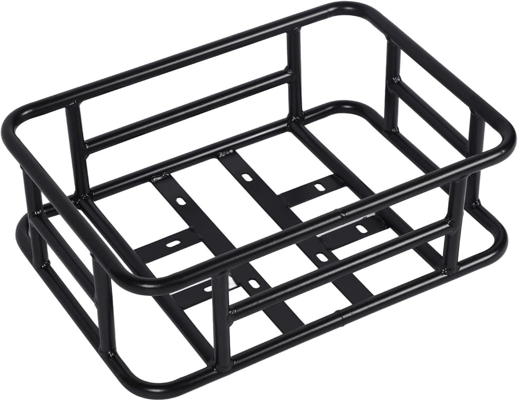 Rear Bike Basket, Iron Basket, Large Capacity Universal Bike Basket Rear with Accessories, Metal Rear Baskets for Bike Trip, Carrying Grocery, Store Parcels