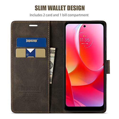 Moto G Power 2022 Wallet Case with [RFID Blocking] Card Holder Kickstand Magnetic,Leather Flip Case Wallet for Moto G Power 2022 6.5 inch-Blue