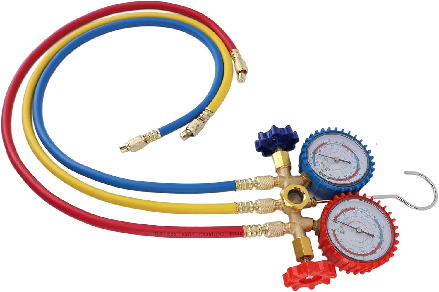 AC Diagnostic Manifold Gauge R22 R12 R404 R134 Double Head Anti Shock Vacuum Pressure AC Gauge Set