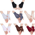7 Pairs Summer Fingerless Gloves, Half Finger Thin Tight Breathable Gloves for Sports Driving Biking