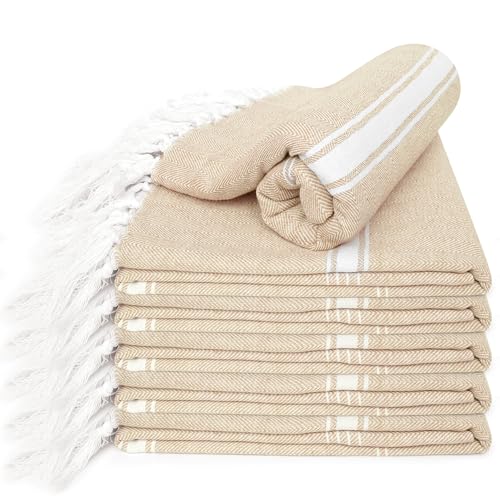 Turkish Beach Towel (40x71 Inches), Oversized 100% Cotton Sand Free Lightweight Absorbent Quick-Dry Beach Blanket, Extra Large Turkish Bath Towels (Pack of 2, Grey & Aqua Blue)