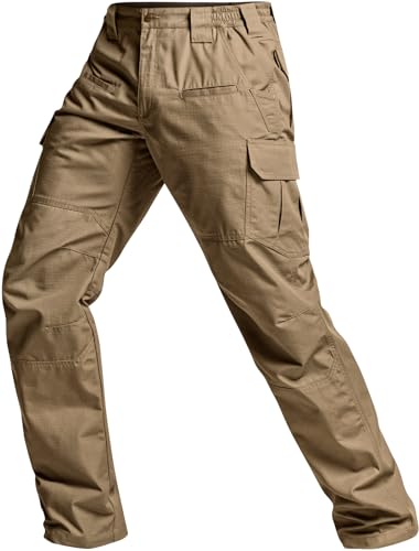 CQR Men's Tactical Pants, Water Resistant Ripstop Cargo Pants, Lightweight EDC Work Hiking Pants, Outdoor Apparel