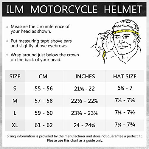 ILM Motorcycle Helmets Modular Dual Visor Flip-up Full Face Street Bike Racing Helmet DOT 5 Colors Model 808