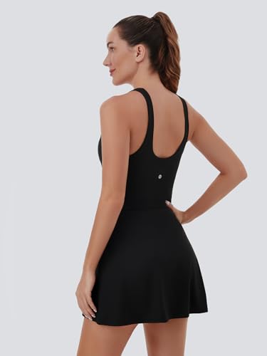 Womens Tennis Dress with Built in Shorts and Bra -Two Inner Pockets, Workout Golf Dresses for Women, Sport Athletic Dress
