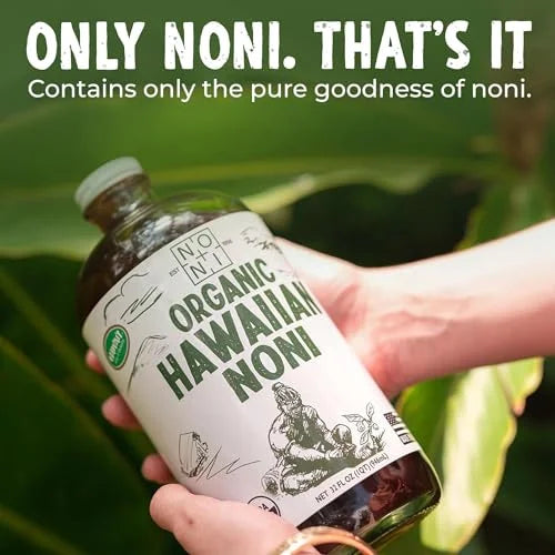 Healing Noni - Organic Hawaiian Noni Juice - 1 Pack of 32oz Glass Bottles