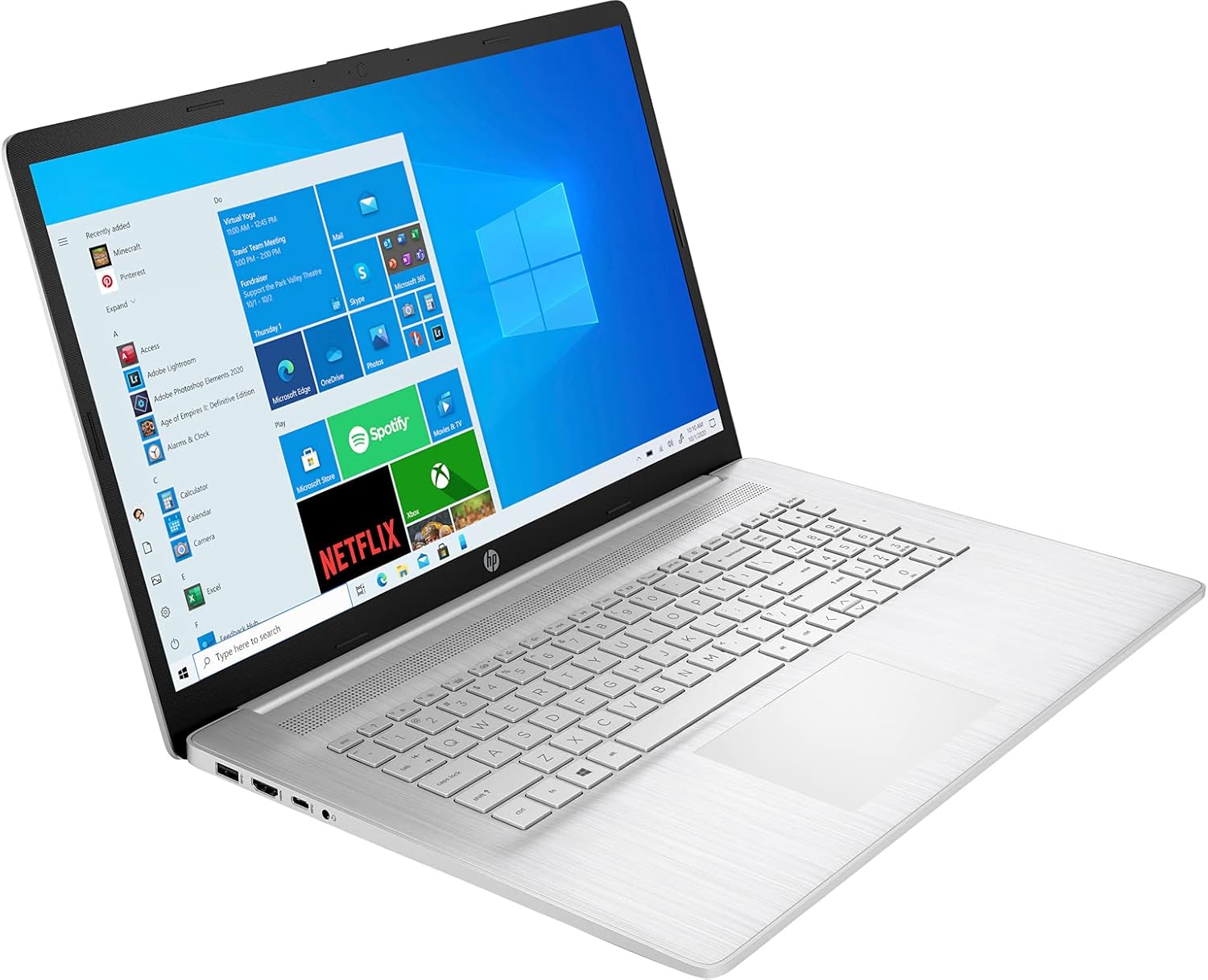 HP Newest 17z (2021) HD + Touchscreen Laptop for Business or Student (AMD Ryzen 5 5500U 6-Core, 16GB RAM, 128GB PCIe SSD + 1TB HDD, AMD Radeon, 17.3" (1600x900), WiFi, BT, Webcam, Win 10 H) w/ Hub