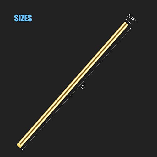 DYWISHKEY Brass Rods, Brass Round Stock Lathe Bar Stock for DIY Craft Making